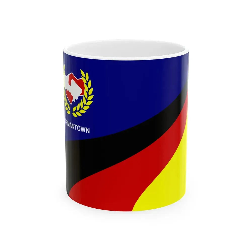 Flag of Germantown Ohio (United States) White Coffee Mug 11oz - Go Mug Yourself