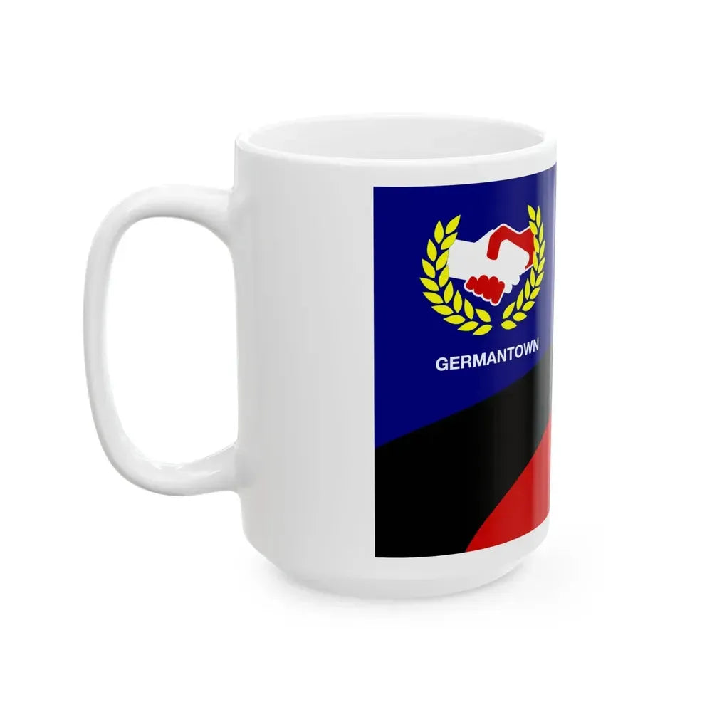 Flag of Germantown Ohio (United States) White Coffee Mug - Go Mug Yourself