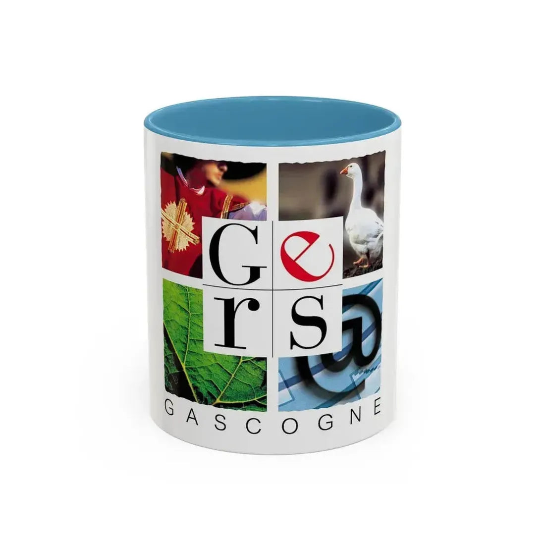 Flag of Gers France - Accent Coffee Mug 11oz Light Blue - Go Mug Yourself