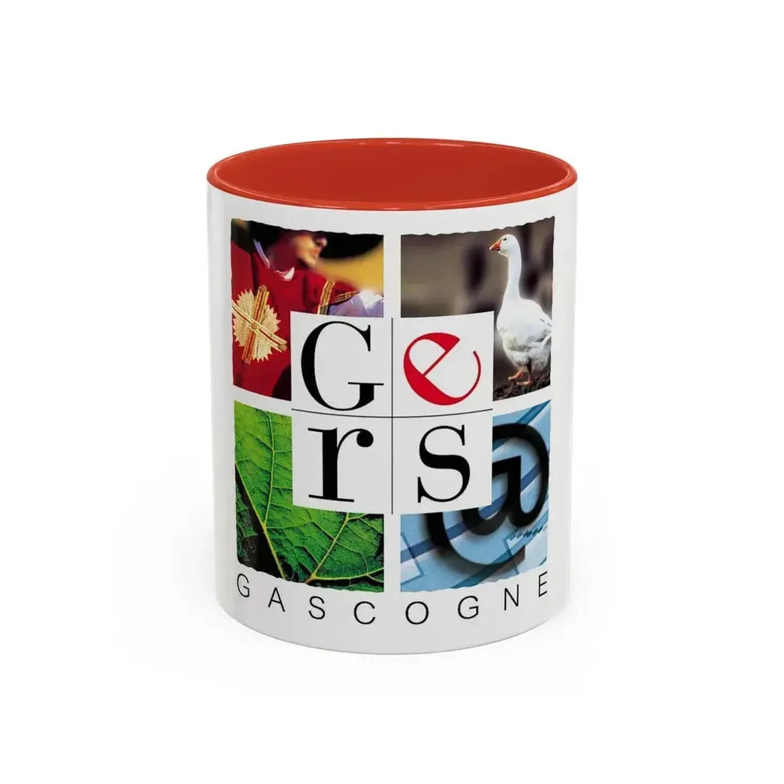 Flag of Gers France - Accent Coffee Mug 11oz Red - Go Mug Yourself