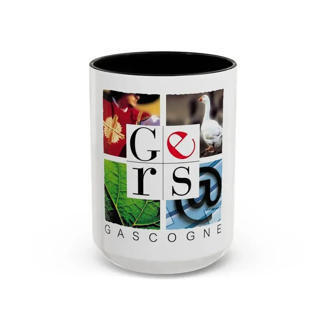 Flag of Gers France - Accent Coffee Mug 15oz Black - Go Mug Yourself