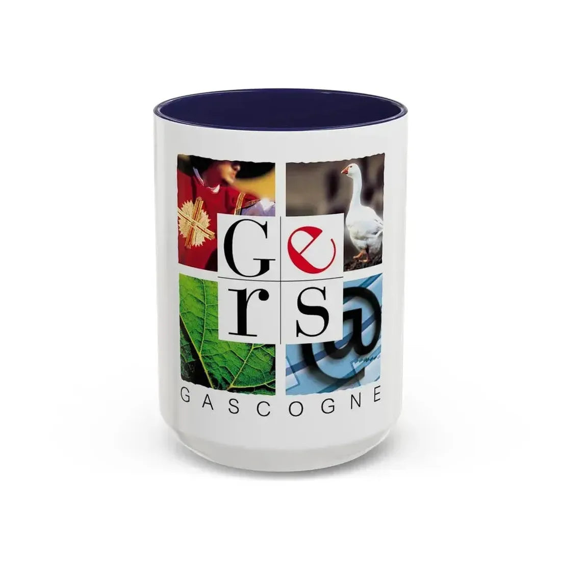 Flag of Gers France - Accent Coffee Mug 15oz Navy - Go Mug Yourself