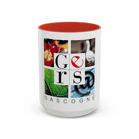 Flag of Gers France - Accent Coffee Mug 15oz Red - Go Mug Yourself
