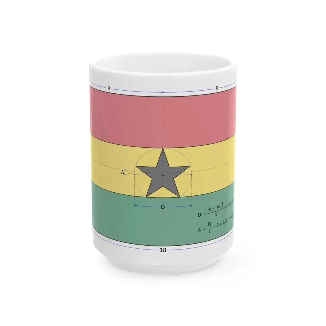 Flag of Ghana construction sheet (Ghana) White Coffee Mug 15oz - Go Mug Yourself