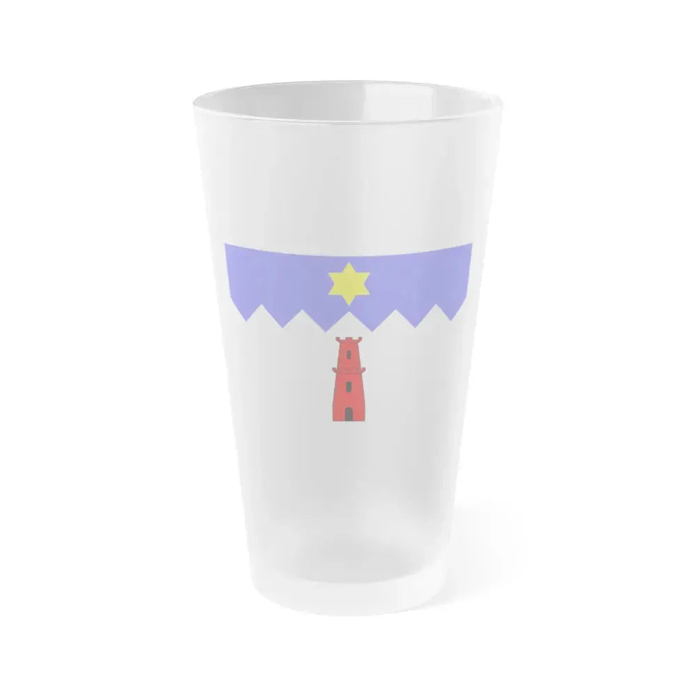 Flag of Gharb Malta - Frosted Pint Glass 16oz 16oz Frosted - Go Mug Yourself