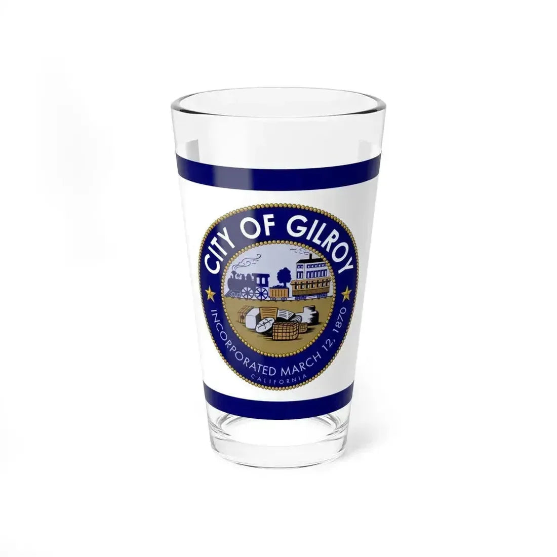 Flag of Gilroy, California - Pint Glass 16oz 16oz - Go Mug Yourself