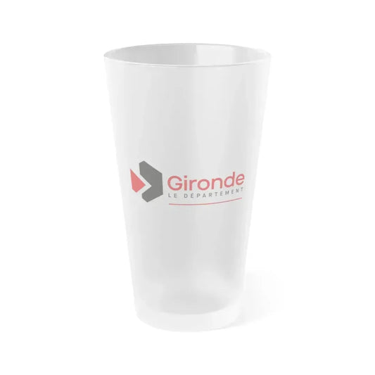Flag of Gironde France - Frosted Pint Glass 16oz 16oz Frosted - Go Mug Yourself
