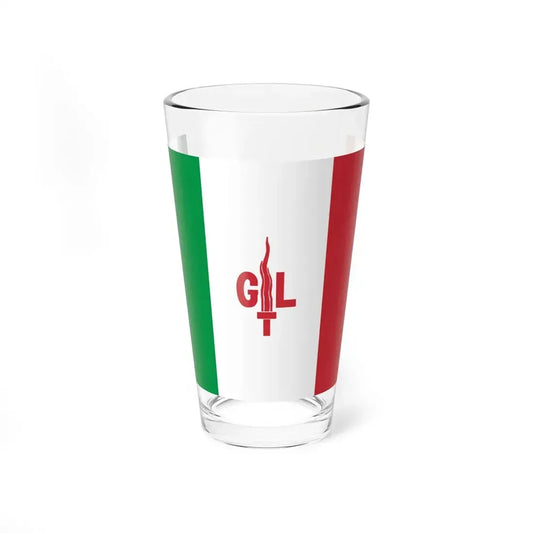 Flag of Giustizia e Liberta (Italy) Pint Glass 16oz 16oz - Go Mug Yourself