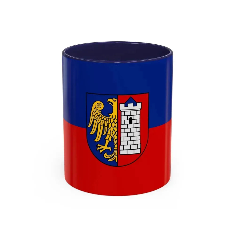 Flag of Gliwice Poland - Accent Coffee Mug 11oz Navy - Go Mug Yourself