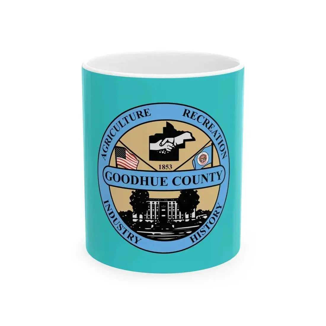 Flag of Goodhue County Minnesota (United States) White Coffee Mug 11oz - Go Mug Yourself