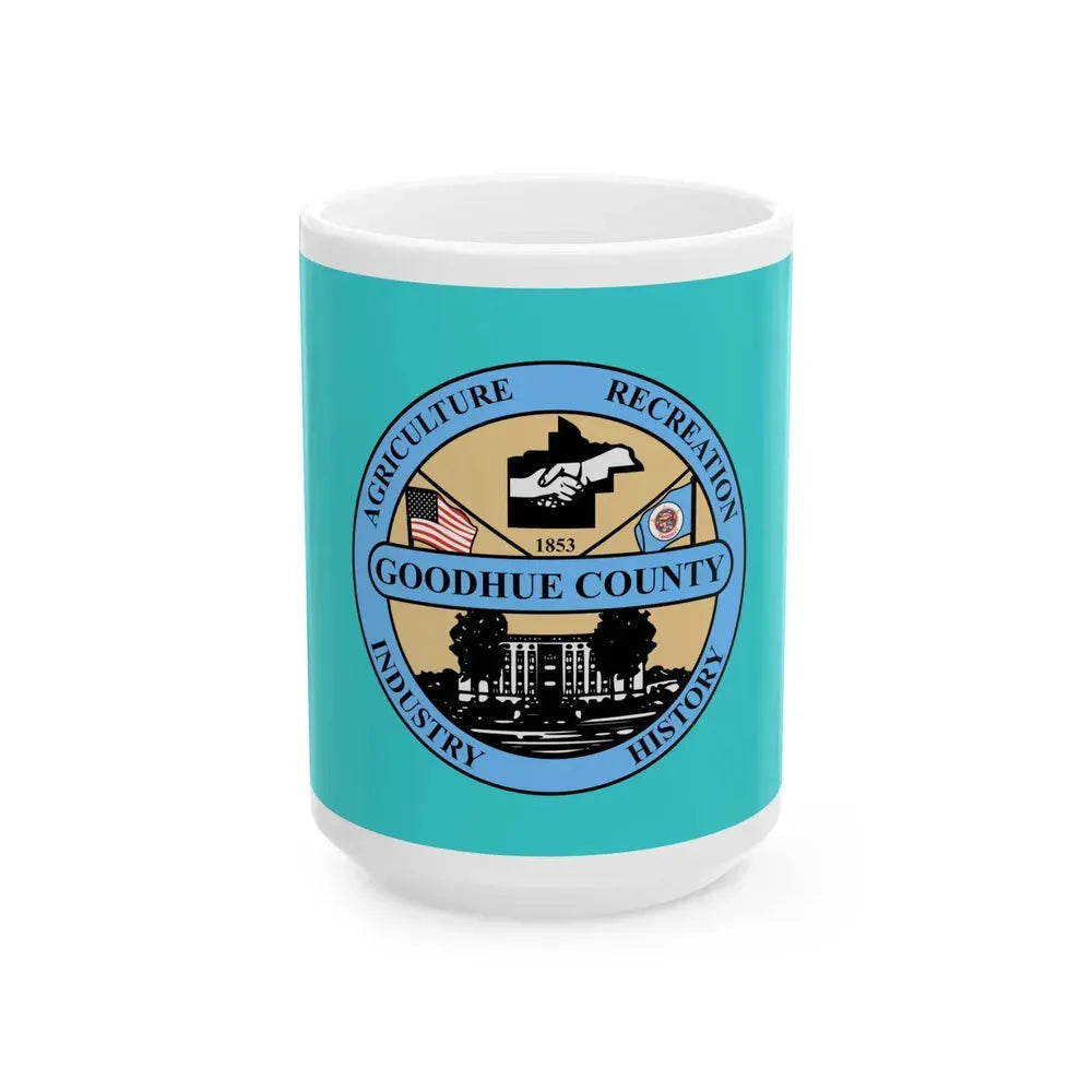 Flag of Goodhue County Minnesota (United States) White Coffee Mug 15oz - Go Mug Yourself