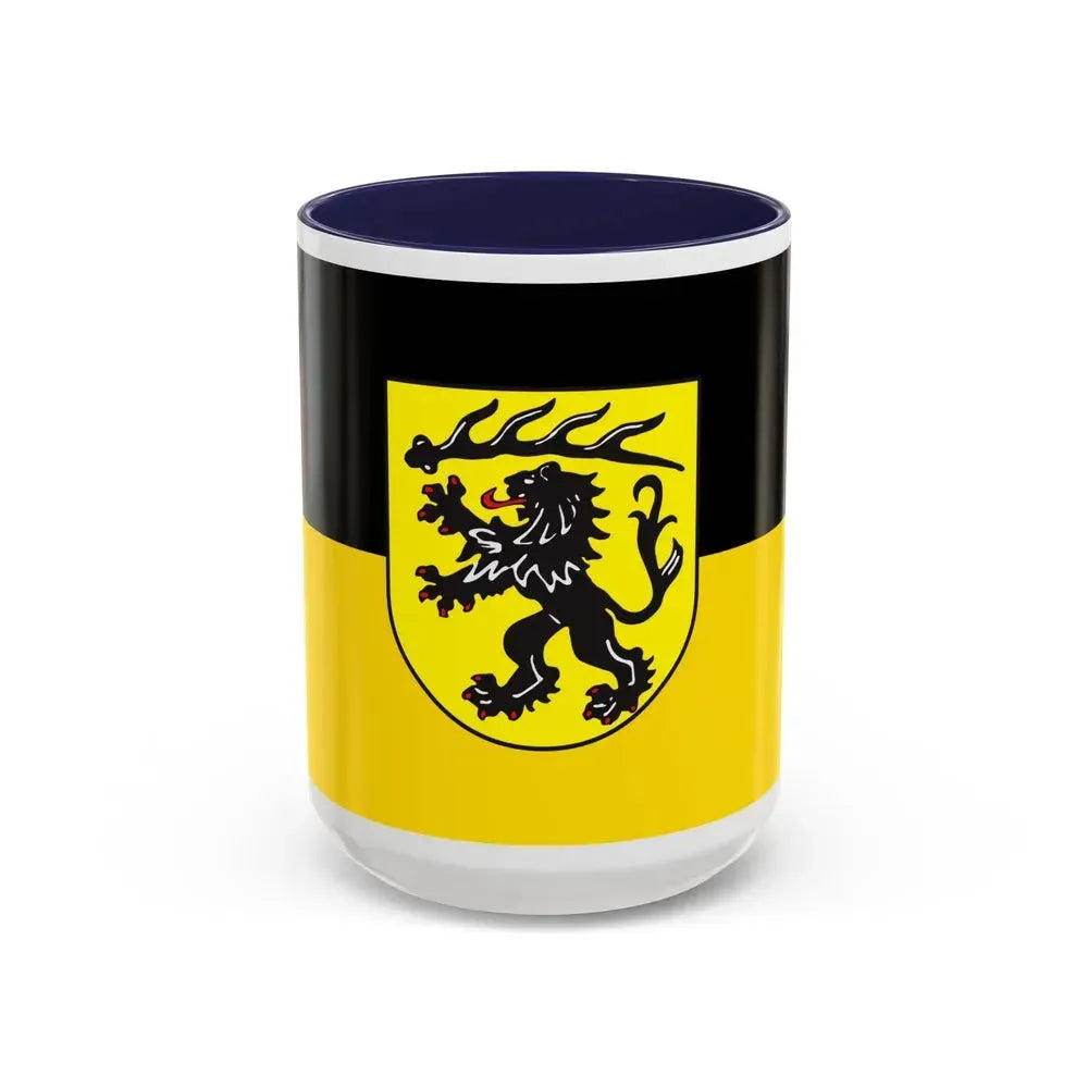 Flag of Goppingen Germany - Accent Coffee Mug 15oz Navy - Go Mug Yourself