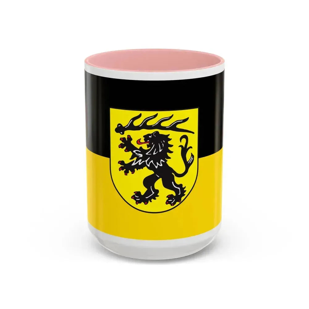 Flag of Goppingen Germany - Accent Coffee Mug 15oz Pink - Go Mug Yourself