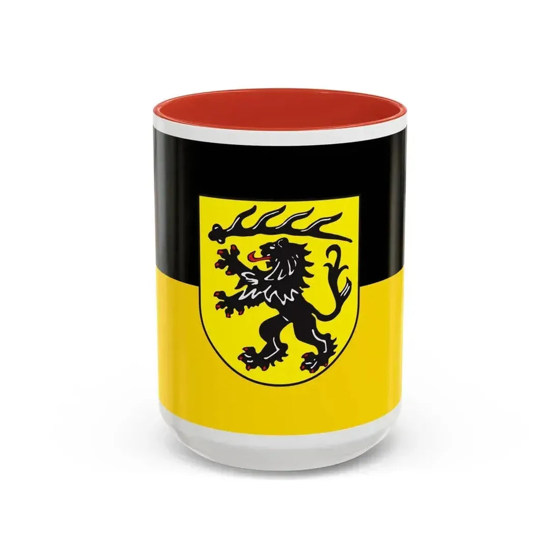 Flag of Goppingen Germany - Accent Coffee Mug 15oz Red - Go Mug Yourself