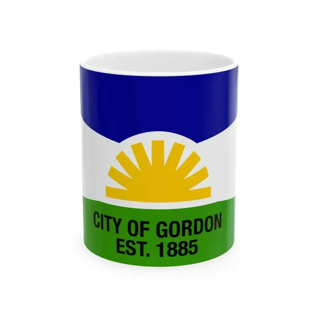 Flag of Gordon Nebraska (United States) White Coffee Mug 11oz - Go Mug Yourself
