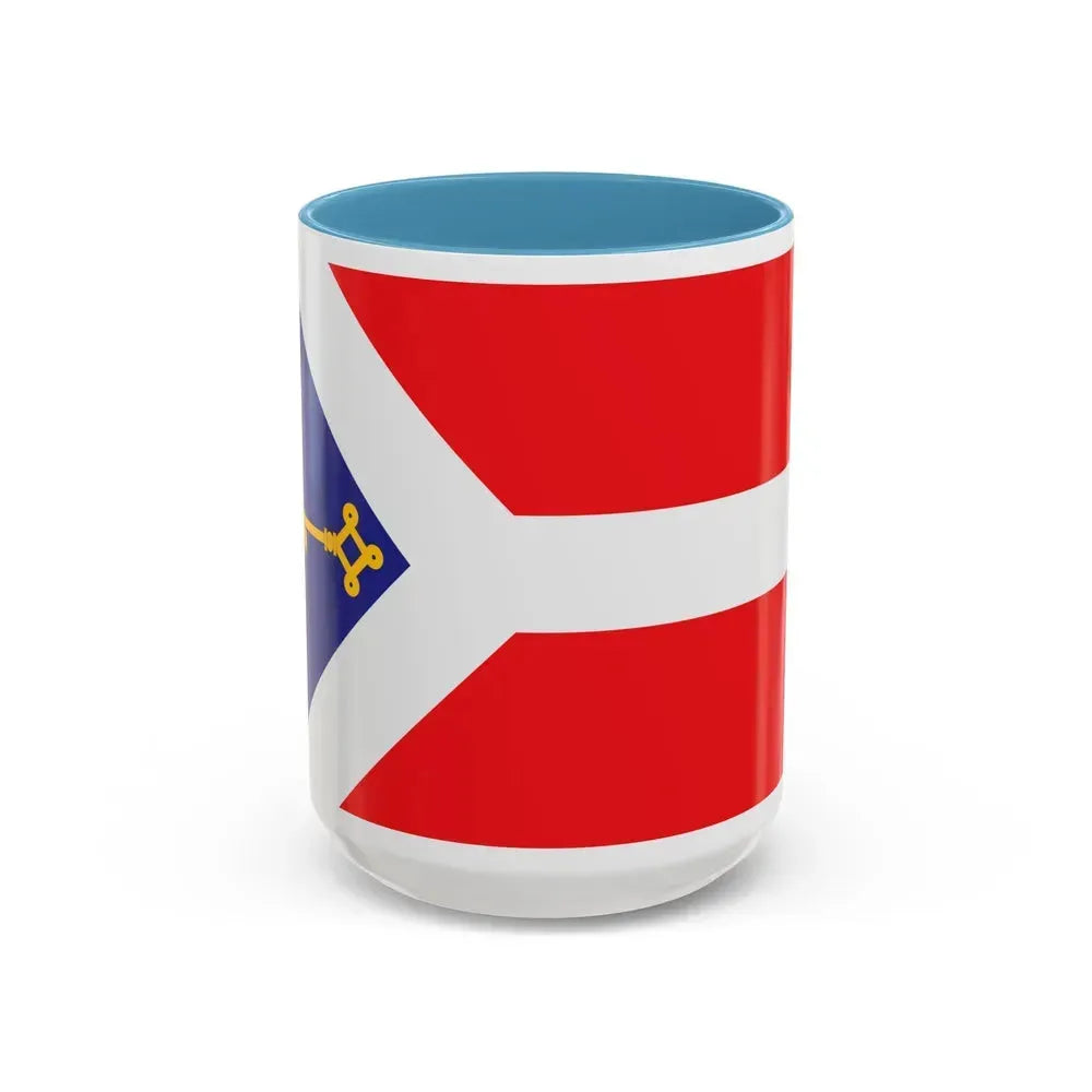Flag of Gori Georgia - Accent Coffee Mug 15oz Light Blue - Go Mug Yourself