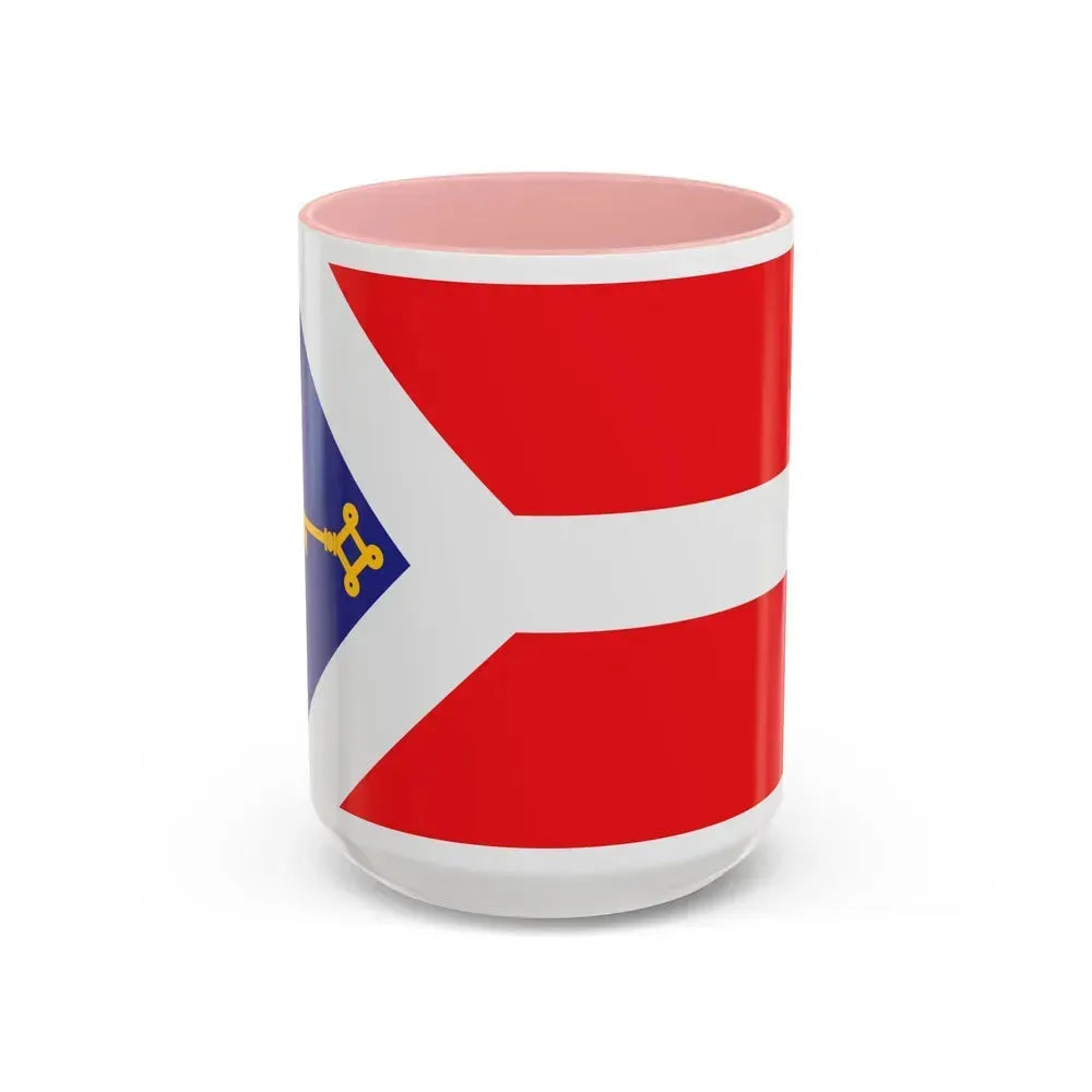 Flag of Gori Georgia - Accent Coffee Mug 15oz Pink - Go Mug Yourself