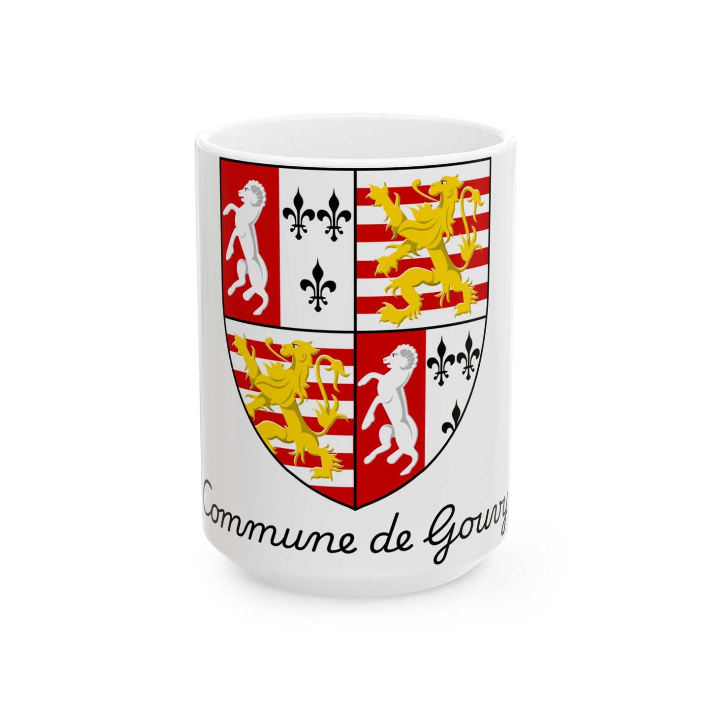 Flag of Gouvy (Belgium) White Coffee Mug-15oz-Go Mug Yourself