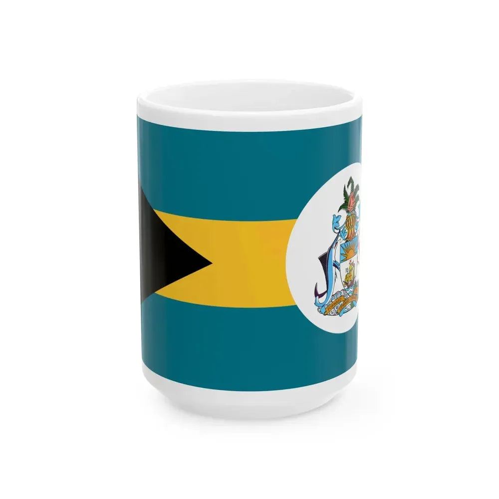 Flag of government ministers of the Bahamas (Bahamas) White Coffee Mug 15oz - Go Mug Yourself