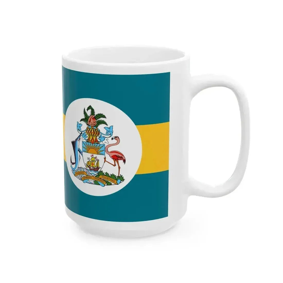 Flag of government ministers of the Bahamas (Bahamas) White Coffee Mug - Go Mug Yourself