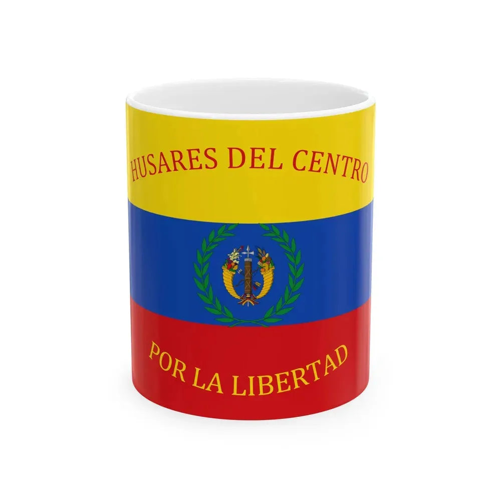 Flag of Gran Colombia Husares del Centro (Colombia) White Coffee Mug 11oz - Go Mug Yourself