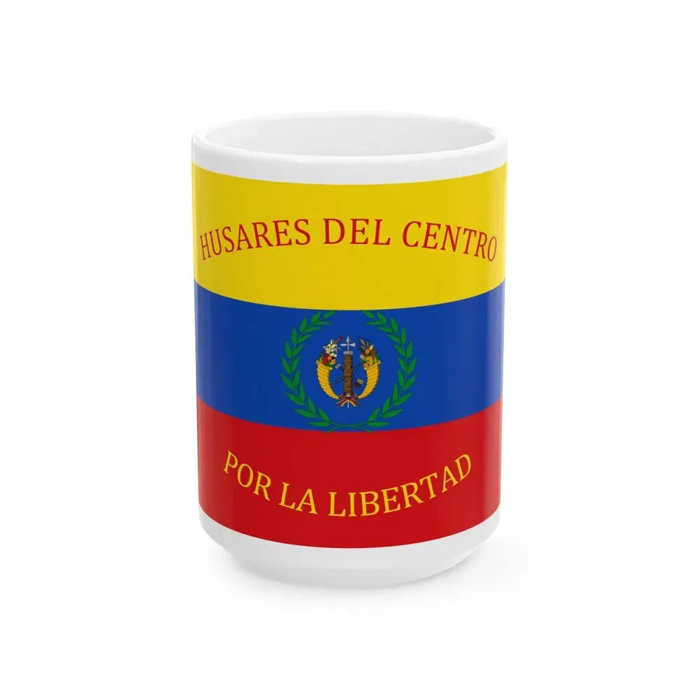 Flag of Gran Colombia Husares del Centro (Colombia) White Coffee Mug 15oz - Go Mug Yourself