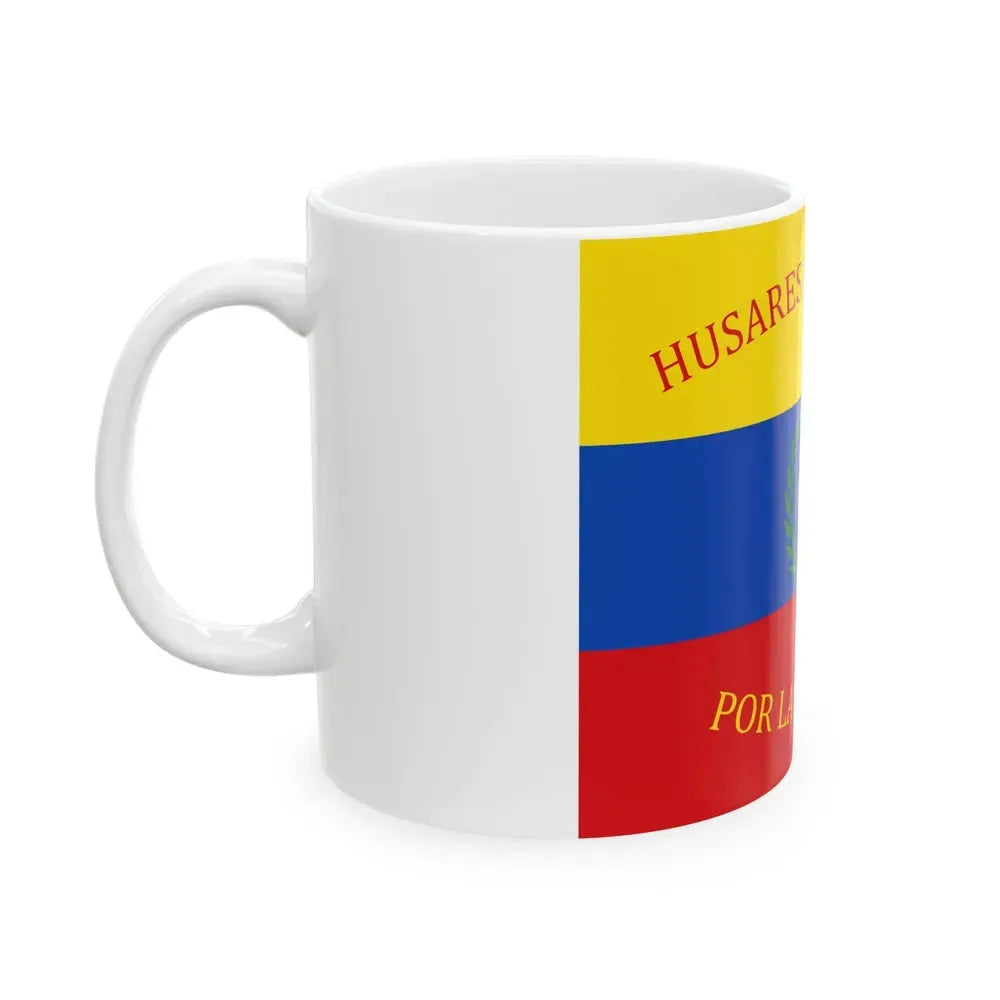 Flag of Gran Colombia Husares del Centro (Colombia) White Coffee Mug - Go Mug Yourself