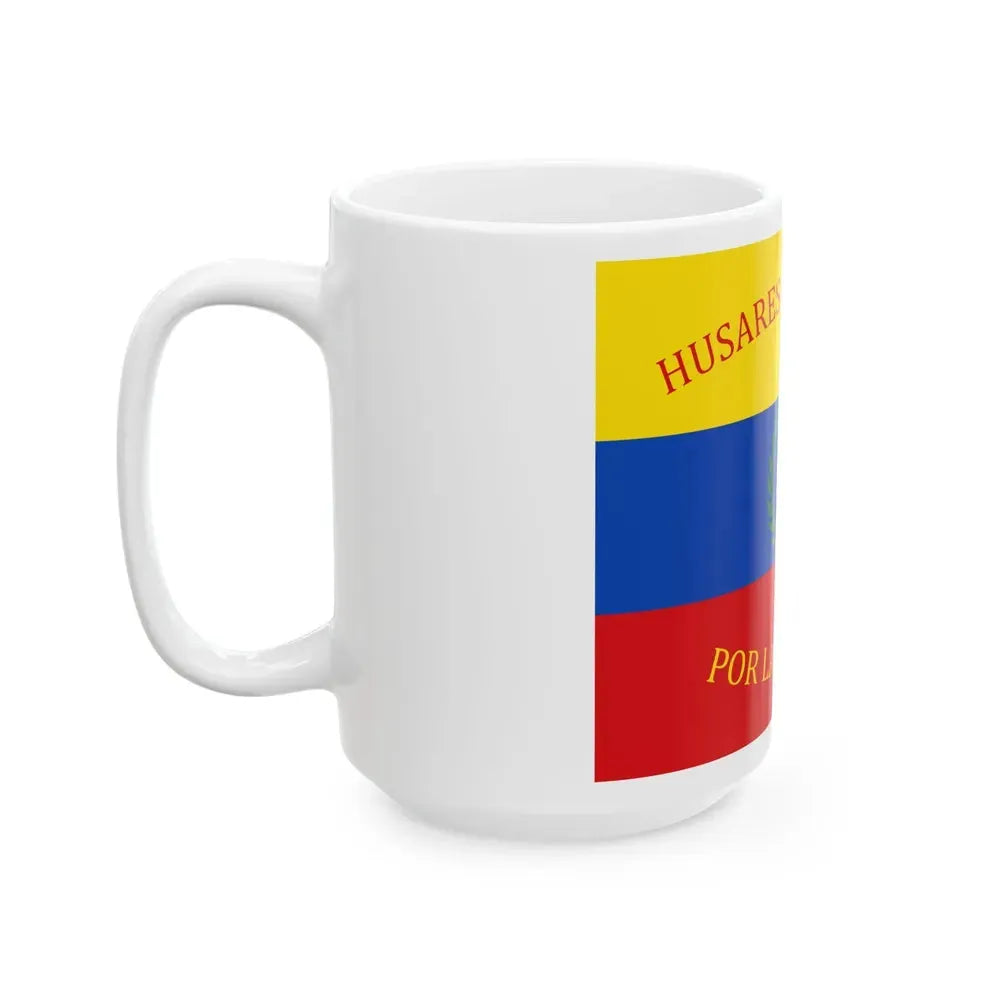 Flag of Gran Colombia Husares del Centro (Colombia) White Coffee Mug - Go Mug Yourself