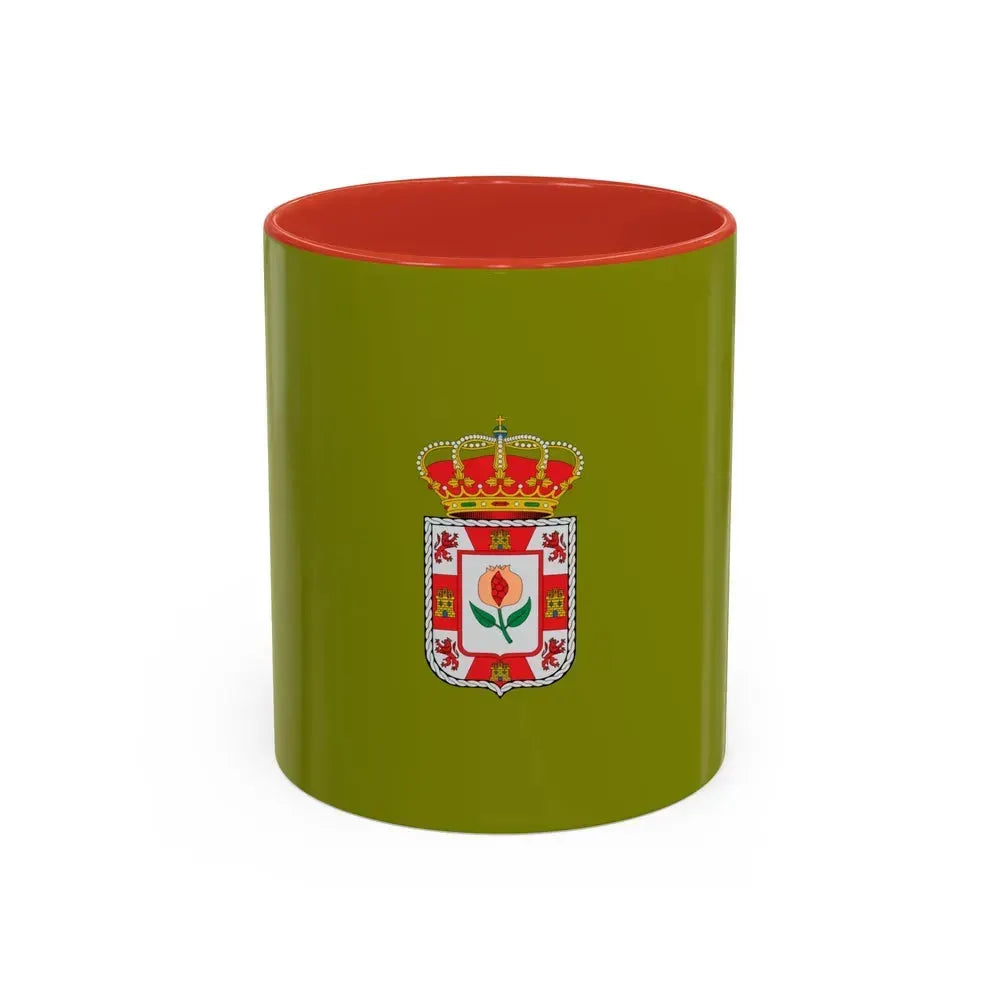 Flag of Granada Spain - Accent Coffee Mug 11oz Red - Go Mug Yourself