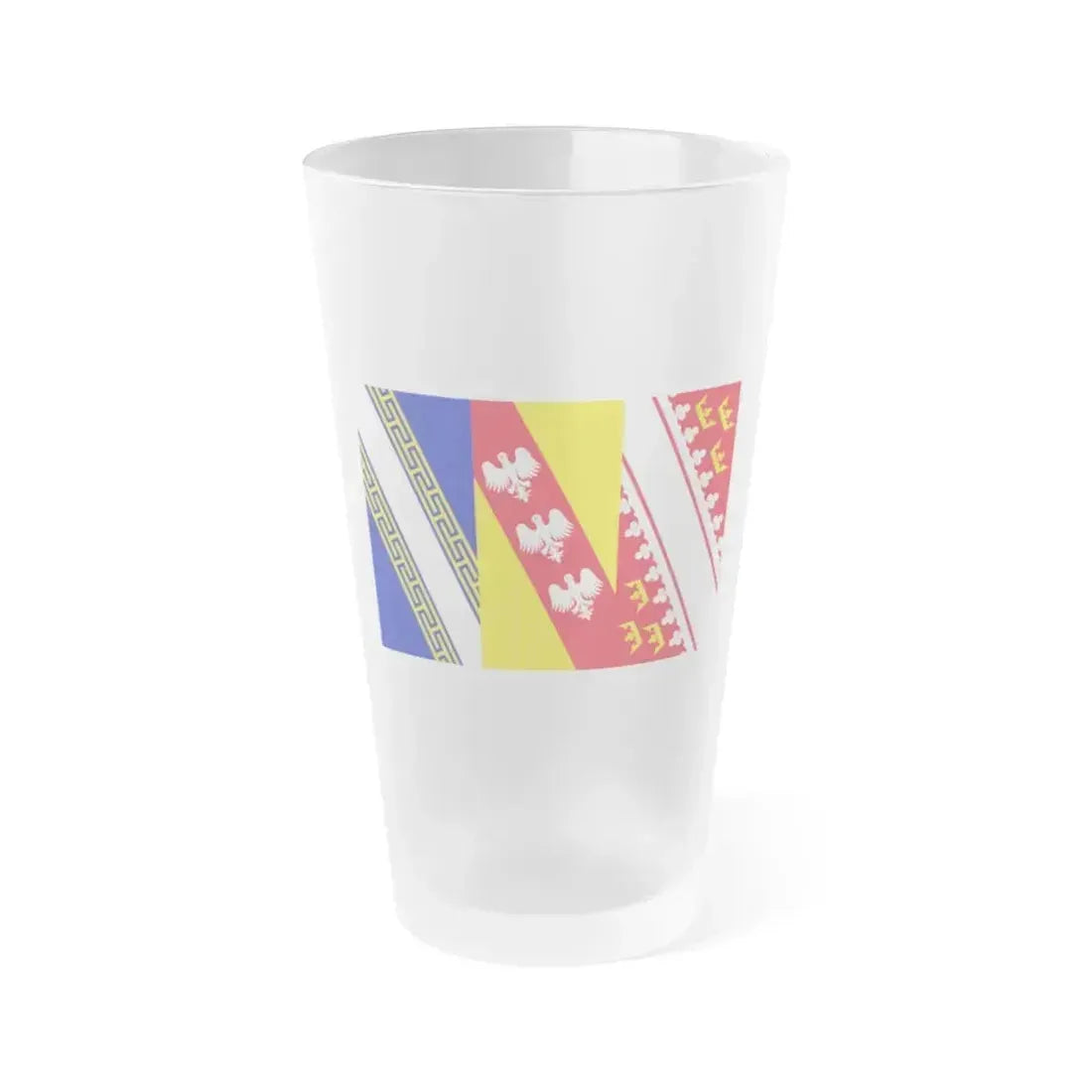 Flag of Grand Est France 2 - Frosted Pint Glass 16oz 16oz Frosted - Go Mug Yourself