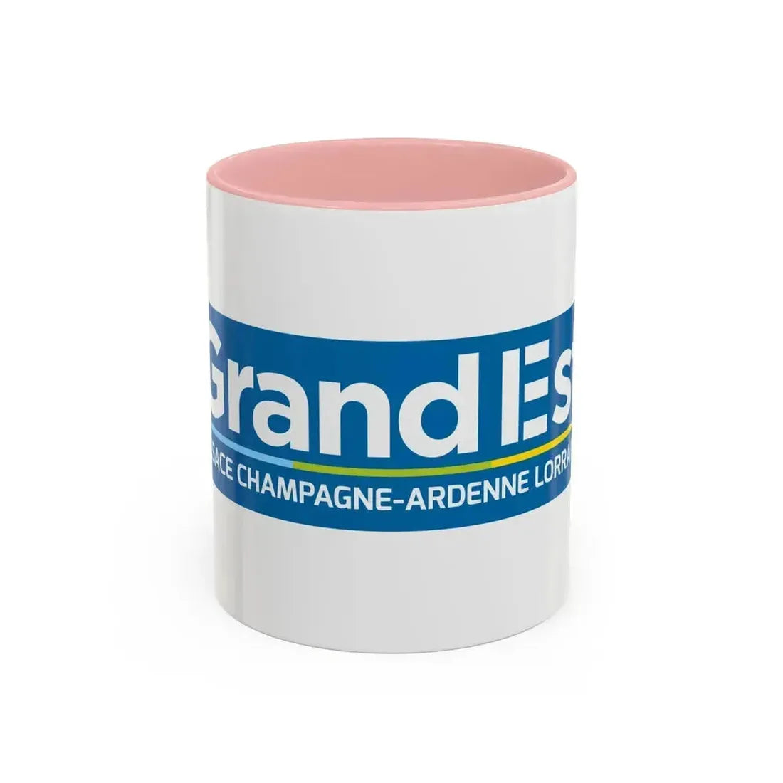 Flag of Grand Est France - Accent Coffee Mug 11oz Pink - Go Mug Yourself