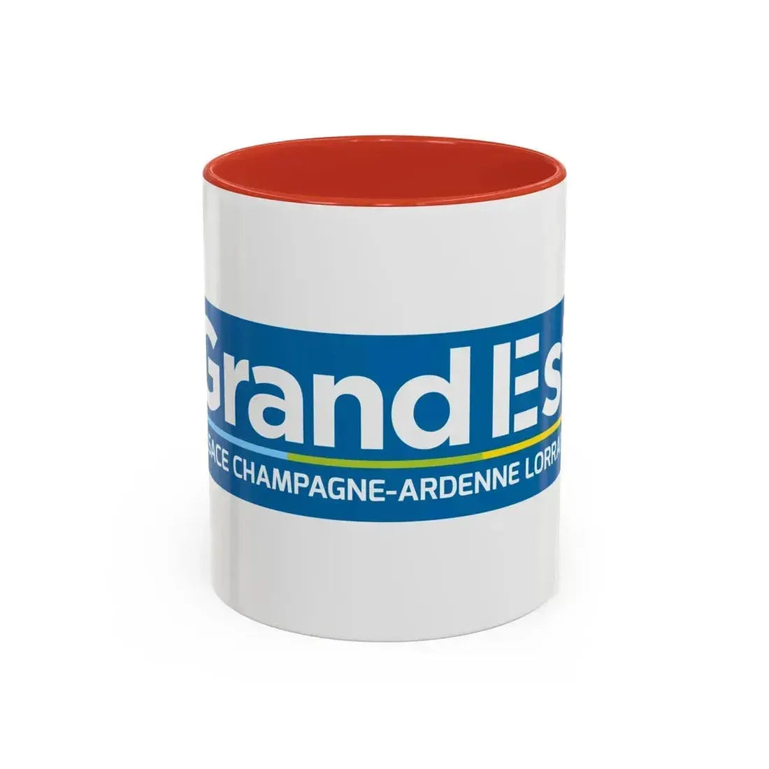 Flag of Grand Est France - Accent Coffee Mug 11oz Red - Go Mug Yourself