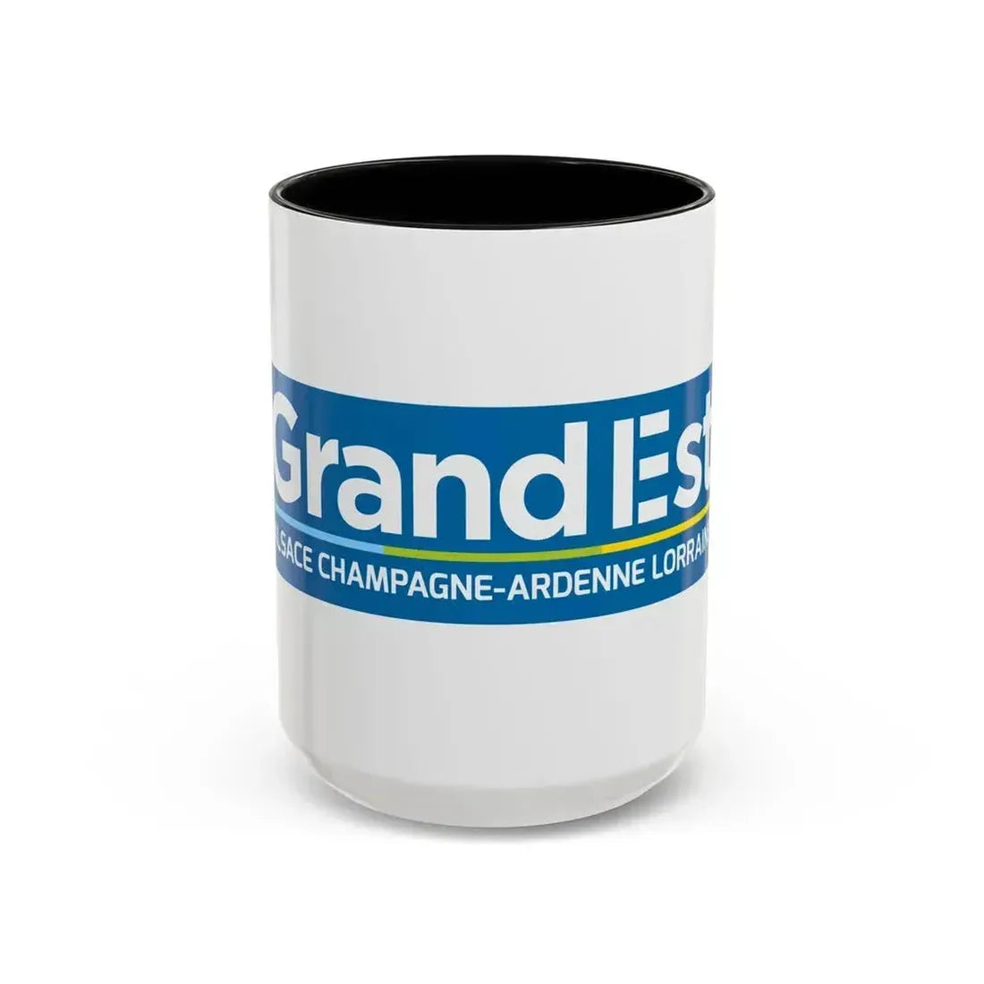 Flag of Grand Est France - Accent Coffee Mug 15oz Black - Go Mug Yourself