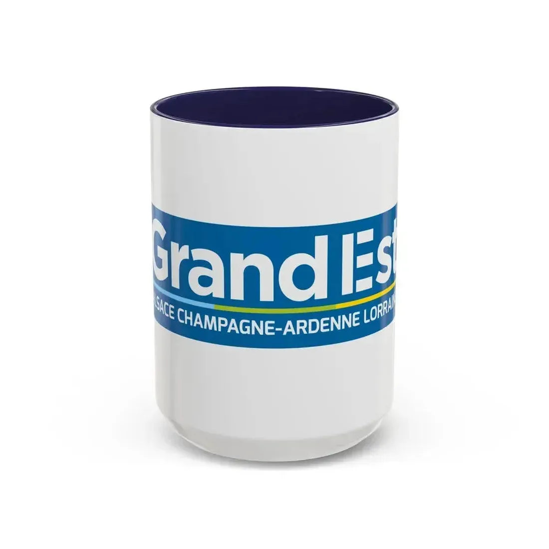 Flag of Grand Est France - Accent Coffee Mug 15oz Navy - Go Mug Yourself