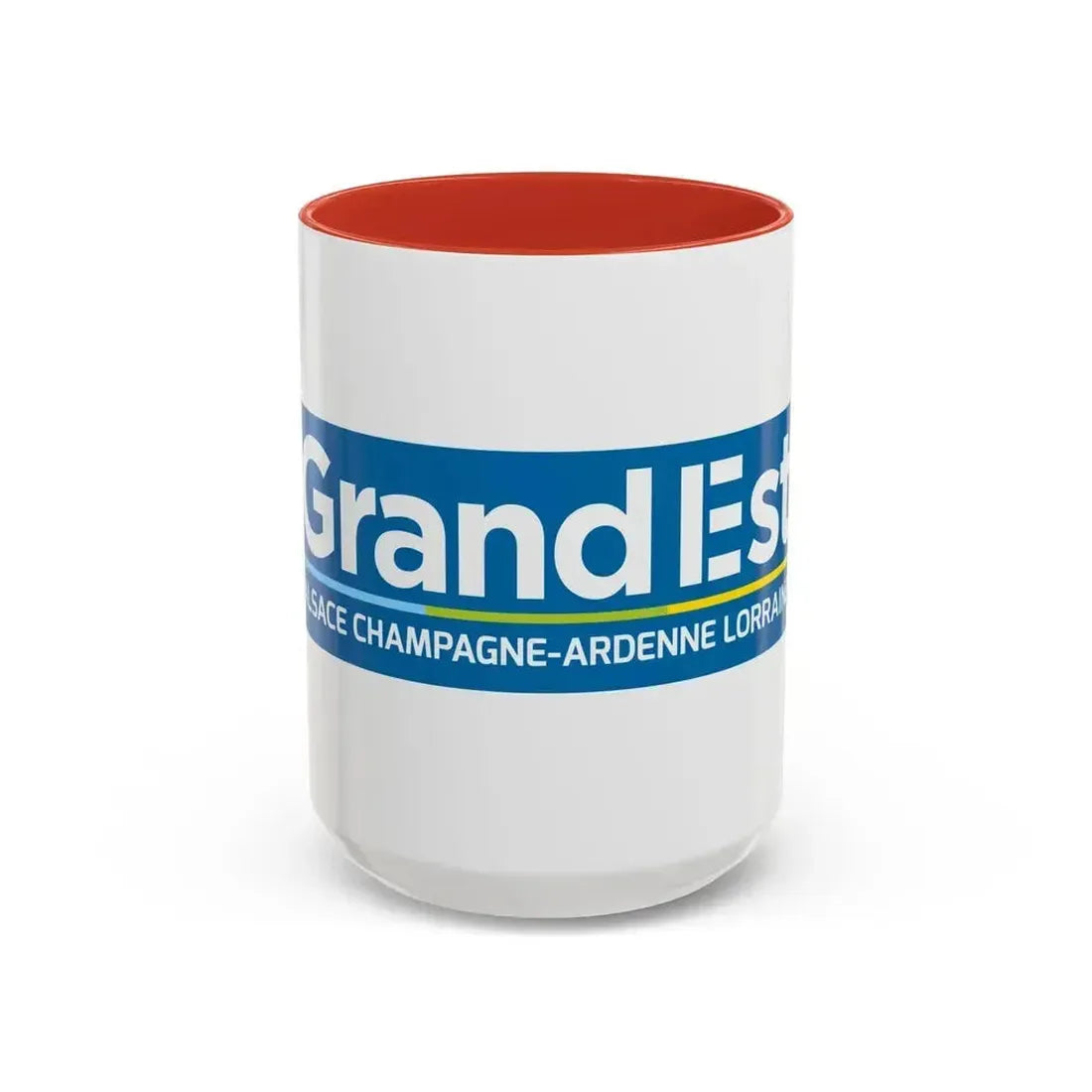 Flag of Grand Est France - Accent Coffee Mug 15oz Red - Go Mug Yourself