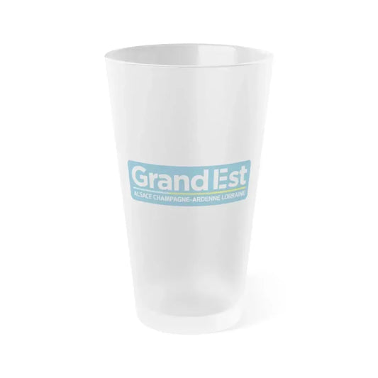 Flag of Grand Est France - Frosted Pint Glass 16oz 16oz Frosted - Go Mug Yourself