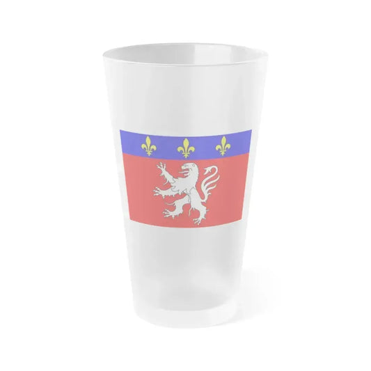 Flag of Grand Lyon France 2 - Frosted Pint Glass 16oz 16oz Frosted - Go Mug Yourself