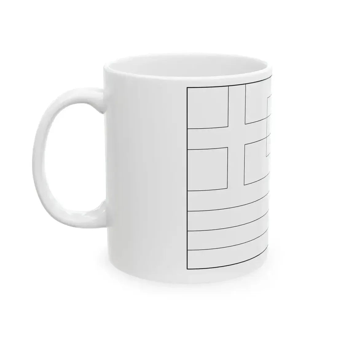 Flag of Greece colouring page (Greece) White Coffee Mug - Go Mug Yourself