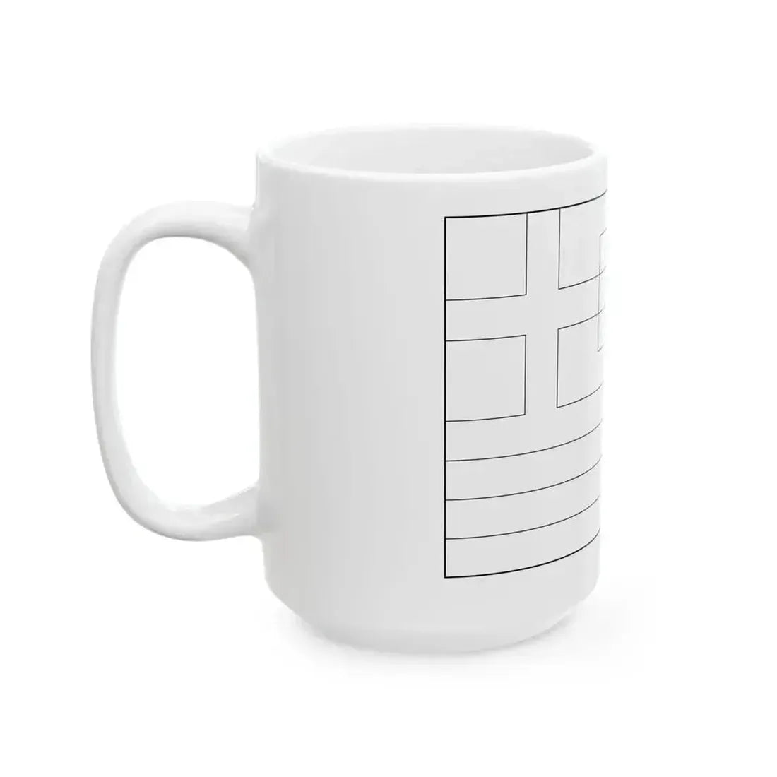 Flag of Greece colouring page (Greece) White Coffee Mug - Go Mug Yourself