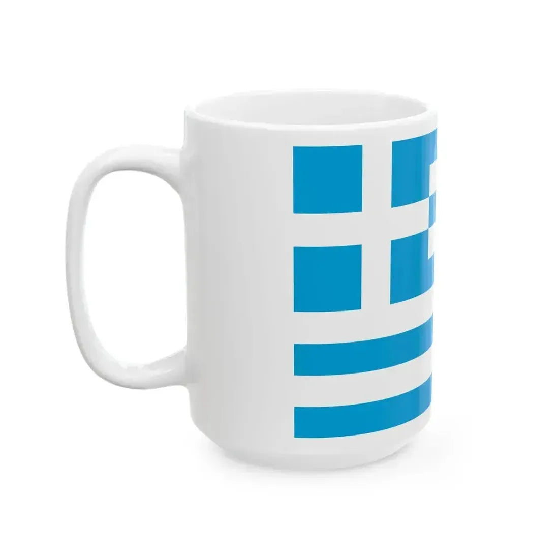Flag of Greece light colors (Greece) White Coffee Mug - Go Mug Yourself