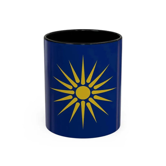 Flag of Greek Macedonia Greece - Accent Coffee Mug 11oz Black - Go Mug Yourself