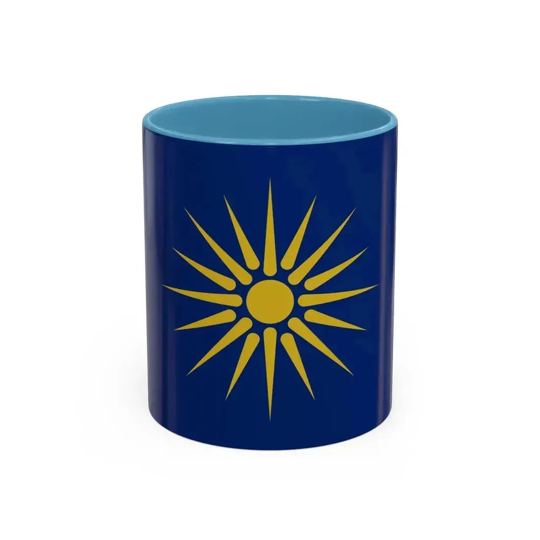 Flag of Greek Macedonia Greece - Accent Coffee Mug 11oz Light Blue - Go Mug Yourself