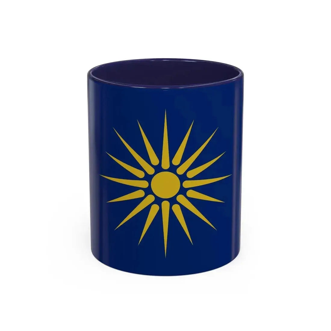 Flag of Greek Macedonia Greece - Accent Coffee Mug 11oz Navy - Go Mug Yourself