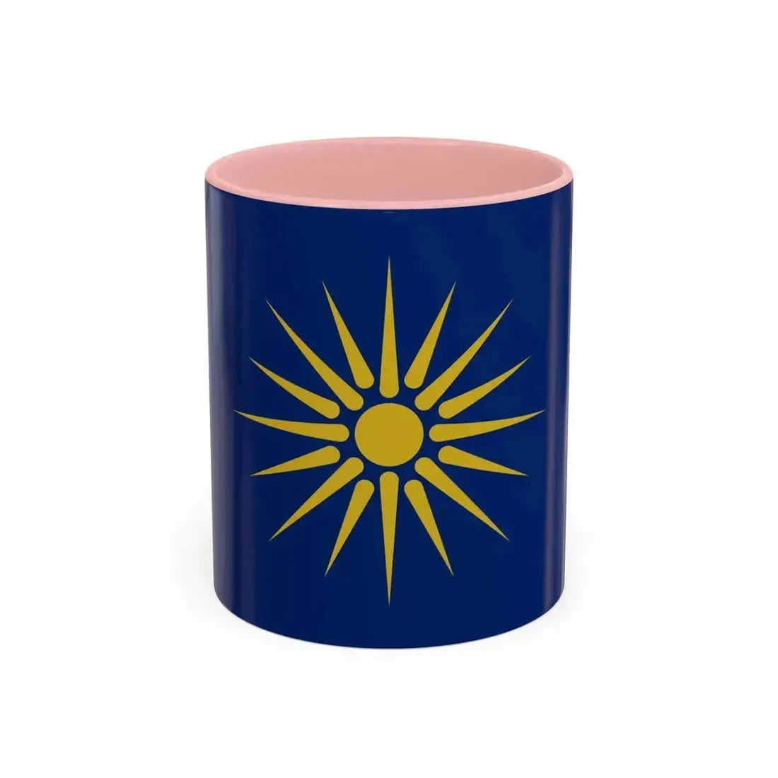 Flag of Greek Macedonia Greece - Accent Coffee Mug 11oz Pink - Go Mug Yourself