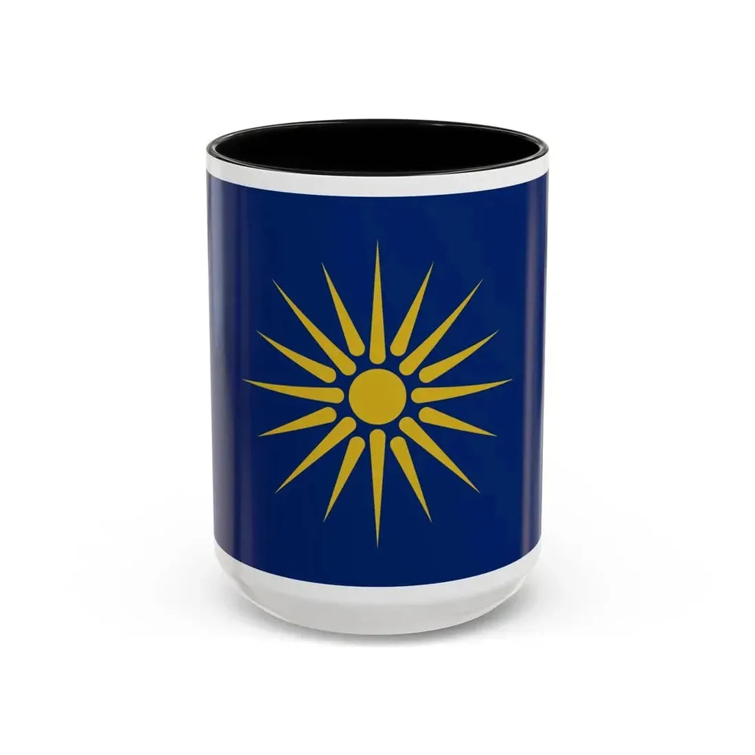 Flag of Greek Macedonia Greece - Accent Coffee Mug 15oz Black - Go Mug Yourself