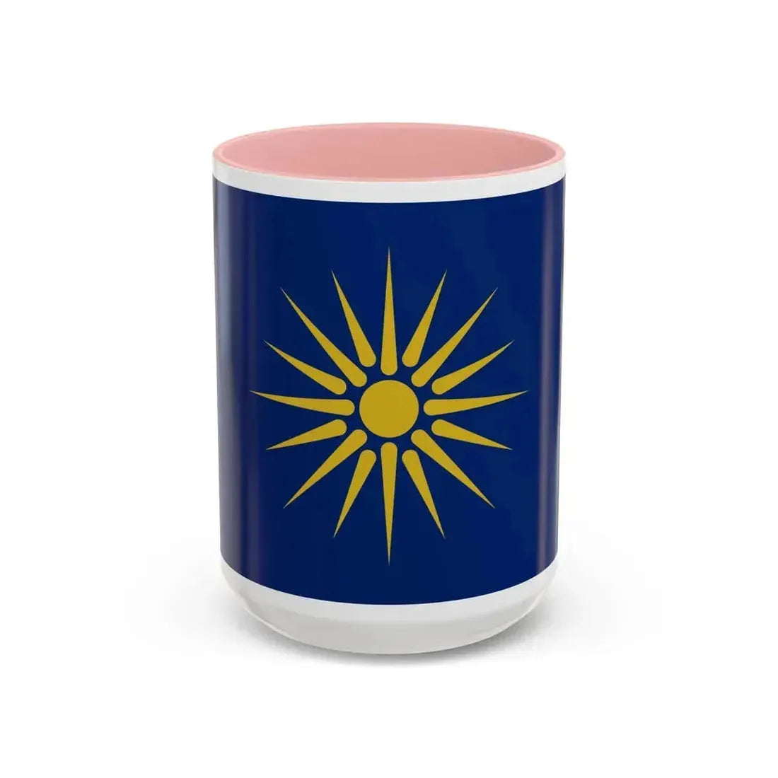 Flag of Greek Macedonia Greece - Accent Coffee Mug 15oz Pink - Go Mug Yourself