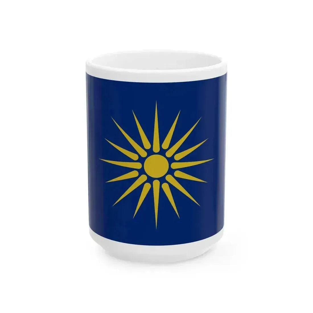 Flag of Greek Macedonia Greece - White Coffee Mug 15oz - Go Mug Yourself
