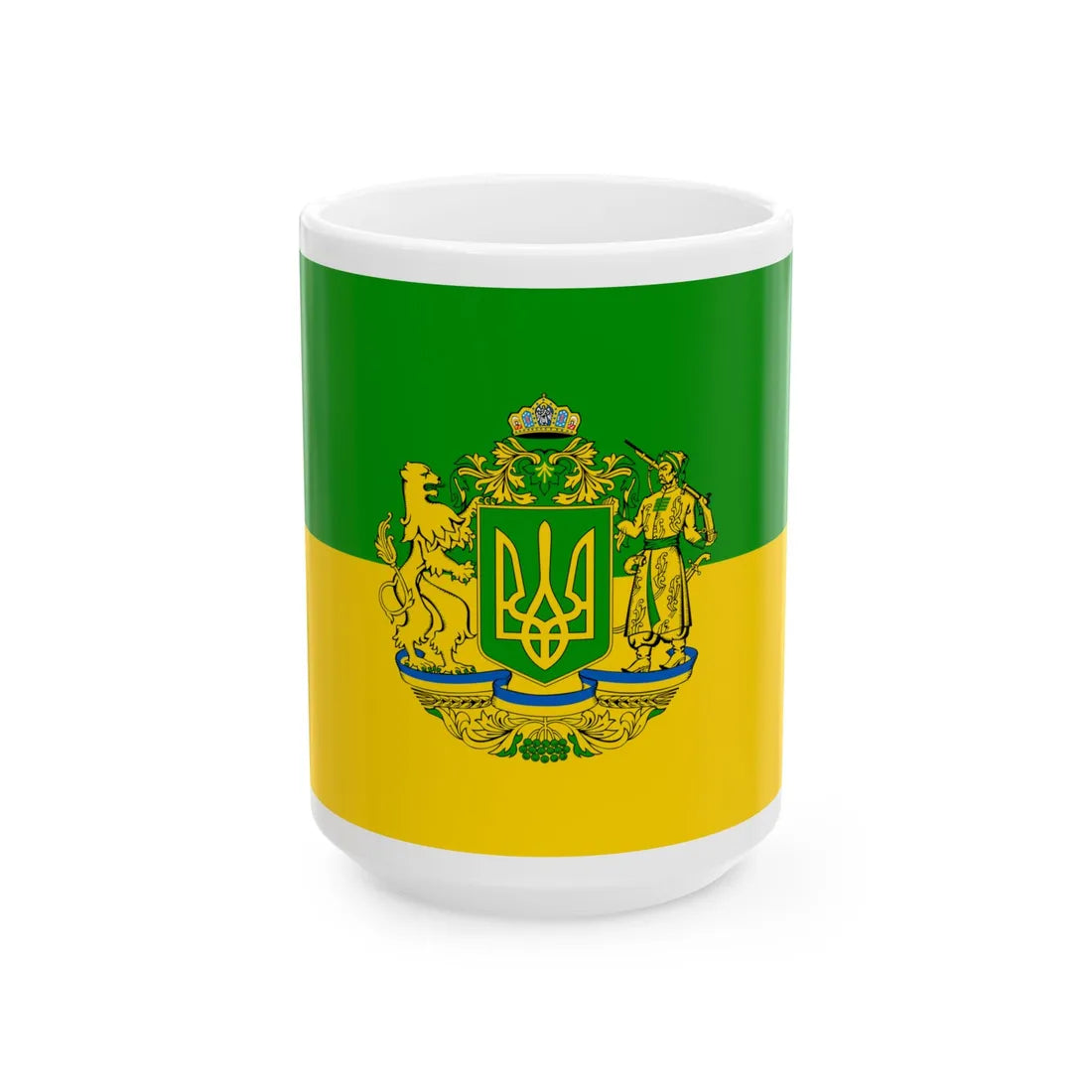 Flag of Green Ukraine 2 (Ukraine) White Coffee Mug 15oz - Go Mug Yourself