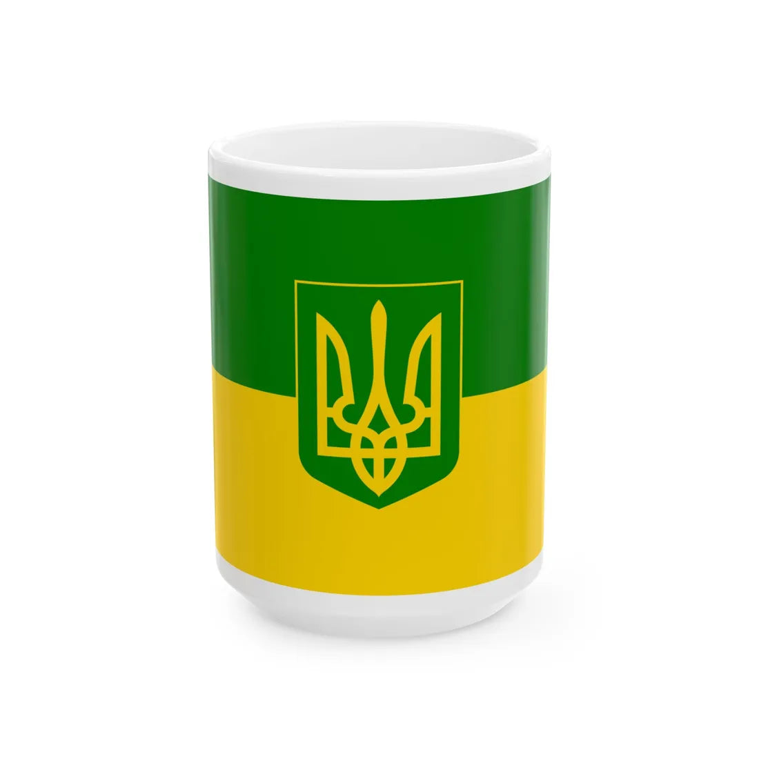 Flag of Green Ukraine 3 (Ukraine) White Coffee Mug 15oz - Go Mug Yourself