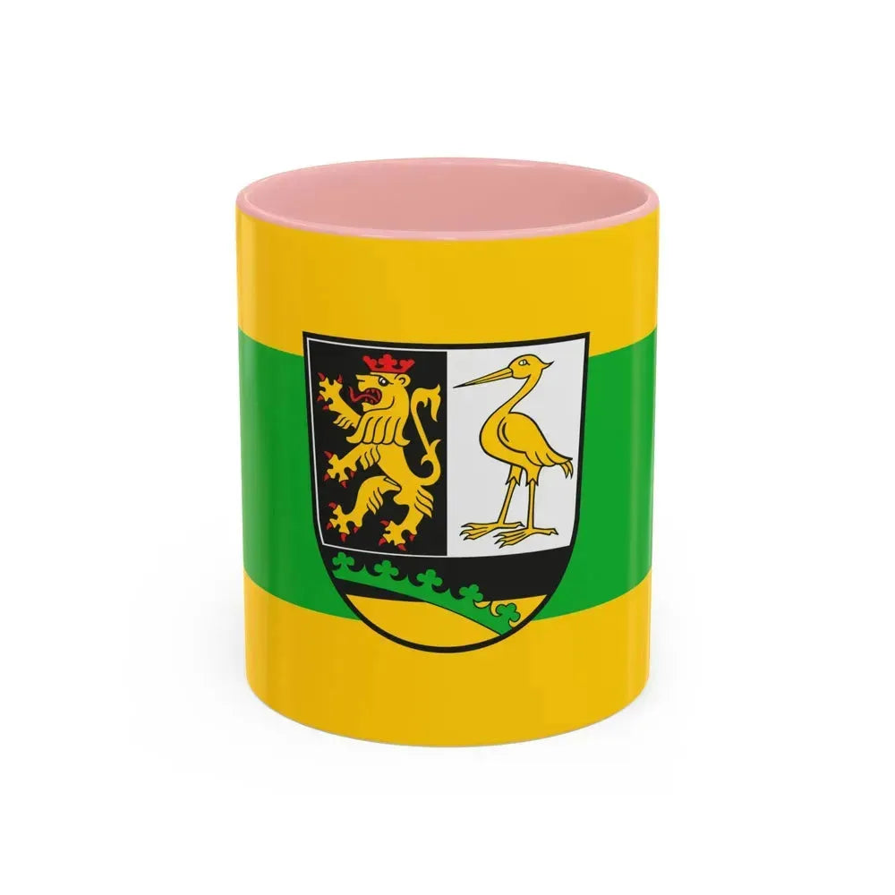 Flag of Greiz Germany - Accent Coffee Mug 11oz Pink - Go Mug Yourself
